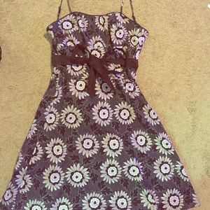 Floral black and white dress